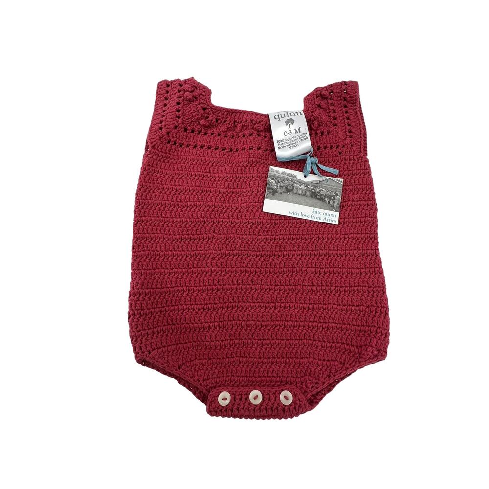 Kate Quinn Size 0-3 Month NEW One Piece Crochet Knit Handmade